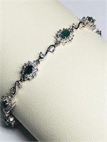 Sterling Silver Emerald Bracelet