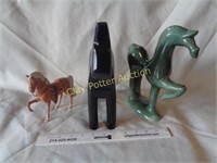 3 Horses Iron, Wood & Ceramic