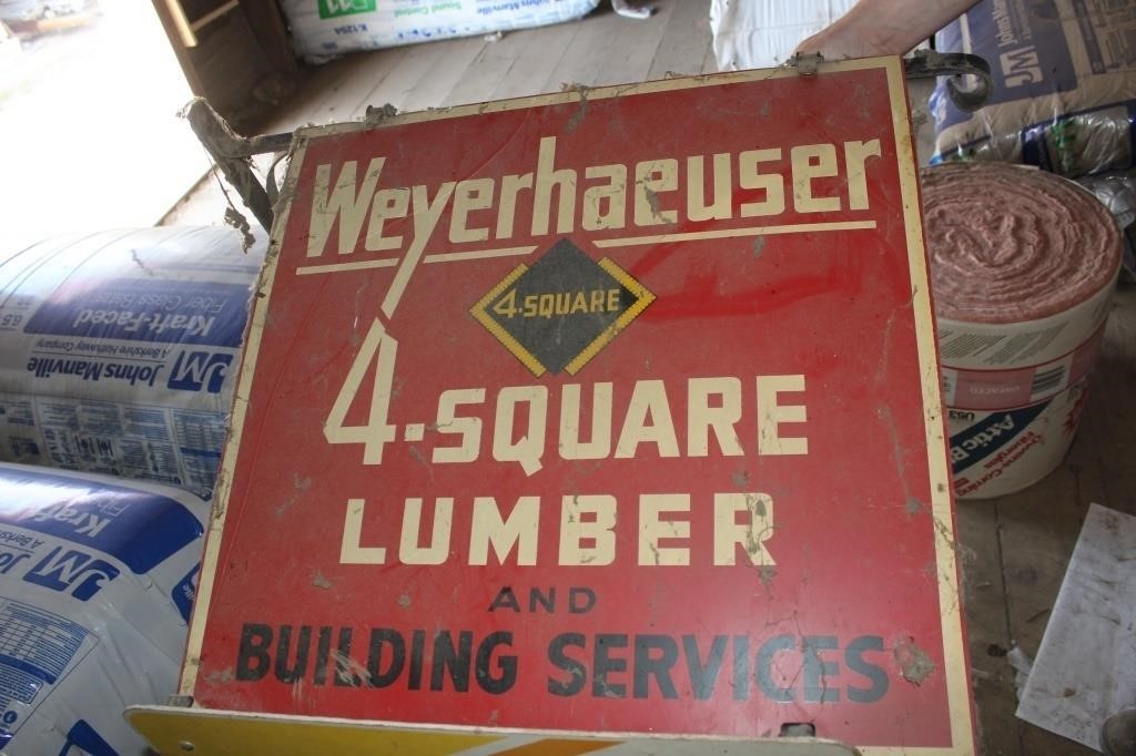 Weyerhaeuser   double sided metal sign