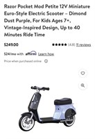 $249 RAZOR PETITE SCOOTER 
MISSING CHARGER