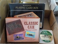 Classic car cards and card box