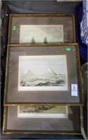 3 DARY & SON EGYPTIAN LITHOGRAPHS 14x11