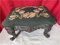 Embroidered Floral Metal Step Stool