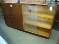 Mahogany mid-century side by side book case