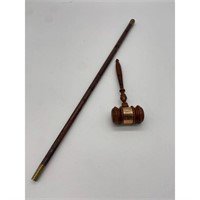 Vintage Riding Crop and Gavel