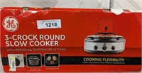 GE 3 COMPARTMENT SLOW COOKER