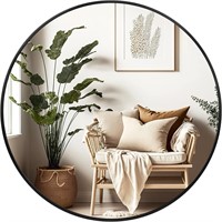 Black Circle Mirror for Wall 20 inch