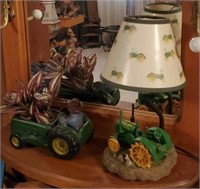John Deere lamp and decorative planter
