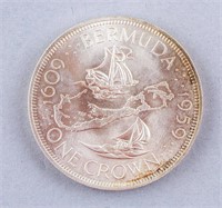 1959 Bermuda One Crown Elizabeth II Coin