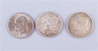 1879, 1896 and 1971 United States $1 Coins 3pc