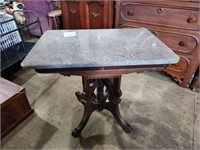 Marble top side hall table 30x18x24