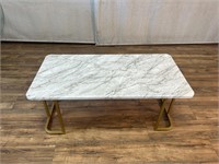 White & Gold Contemporary Coffee Table