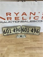 Pair of Vintage Minnesota Collector License Plates