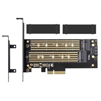 Dual M.2 PCIE Adapter for SATA or PCIE NVMe SSD wi