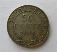 1918 Newfoundland  50 Cent Piece