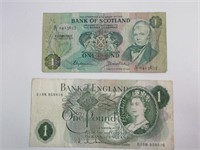 Bank of England/Scotland 1£ Bank Notes