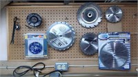 Wall lot of Various Saw Blades - B