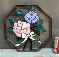 Stained glass rose 15.25"x15.25"