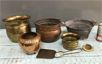 Brass, copper, metal urns & pots