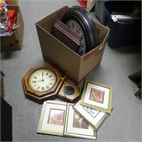 Assorted Wall Clocks, Prints, Etc