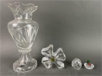 Waterford Crystal & Sterling Cut Glads Vase