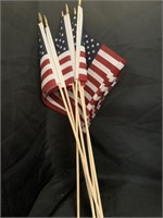 6 U.S. FLAGS ON A STICK - 23.5 " LONG
