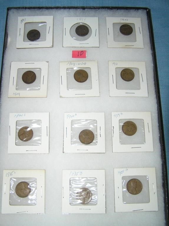 Group of early US pennies includes Indian Head and
