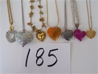Assorted Vint/Present Heart Costume Necklaces