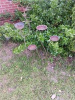 2 METAL BIRD BATHS