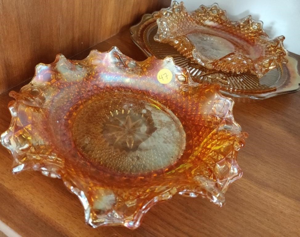 Carnival Glass Serving Plates