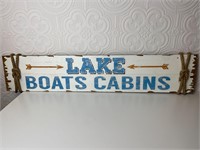 Lake - Boats Cabins Wooden Sign