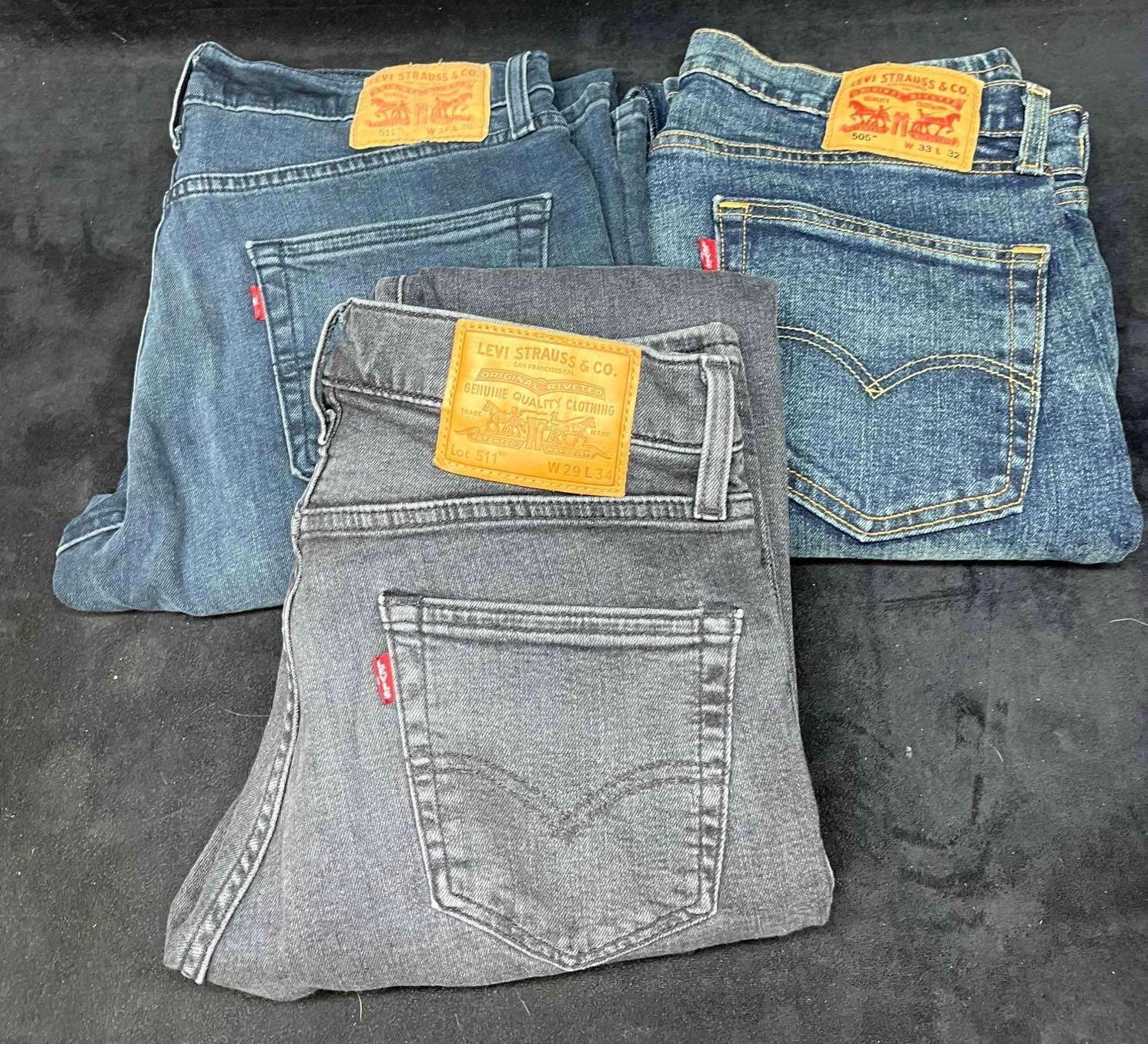 Three Pairs Of Men's Levi's Jeans 511's & 505