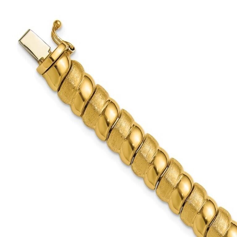 14K- Polished and Brushed Fancy Bracele