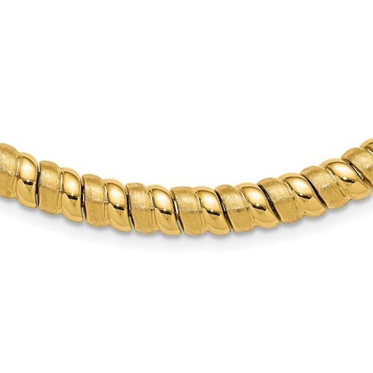 14K- Polished and Brushed Fancy Necklace