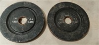 (2). 22lb  Steel Weight Plates