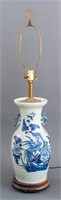 Chinese Large Porcelain Baluster Vase Mounted Lamp
