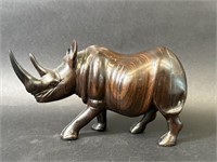 Dark Wood Carved Rhinoceros