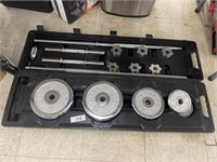 YORK WEIGHT SET - IN ROLLING CASE
