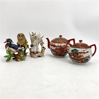 Tray- Japanese Teapot & Sugar Bowl, Lenox Duck