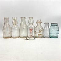 Tray- Vintage Milk Bottles, Cream Top Spoon, Atlas