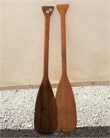 Pair of Vintage Wooden Oars
