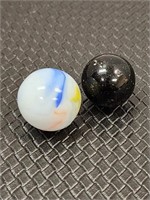 2 vintage Boulder marbles