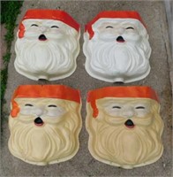 2 Santa Claus Christmas blow mold street light
