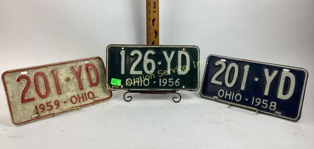 (3) 1950s Ohio license plates