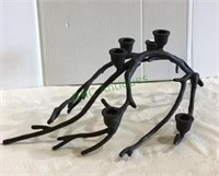 Unique metal tree branch tapered candle holder