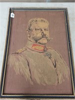 Framed Woven Portrait of a Soldier