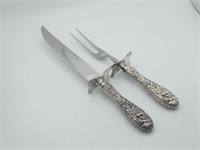 Sterling Silver Stieff ROSE Carving Knife & Fork