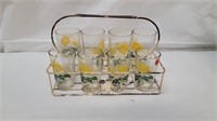 1950S GLASS SET WITH CARRIER