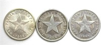1915 1950 1948 10 Centavos Cuba 3 Pc Lot
