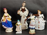 Porcelain, China, Occupied Japan Women Figurines